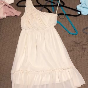 Cream One Shoulder Dress